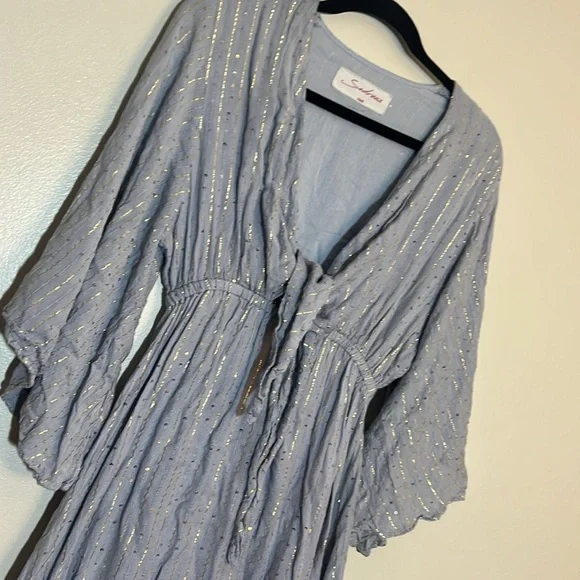 SUNDRESS Juliana Short Sleeve Blue Midi Dress XS / Small - Picture 6 of 9